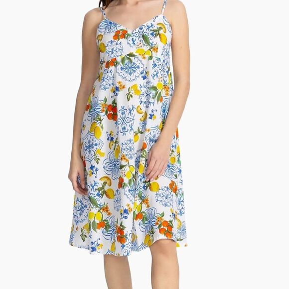 Johnny Was Citrus-Print Lightweight Cotton Sleep Dress - EUC - Women's XXL - Picture 1 of 7